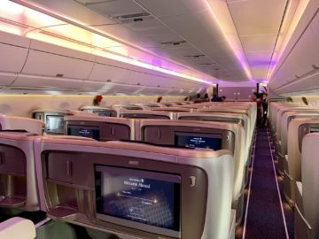 singapore airlines business class a350 900ulr kabine hinten 3