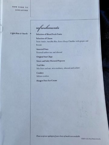 singapore airlines business class a350 900ulr menue 9