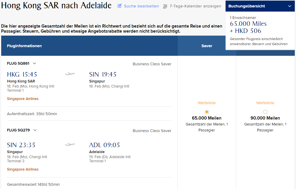 Singapore Airlines neue regional Business Class A350-900 KrisFlyer Buchung