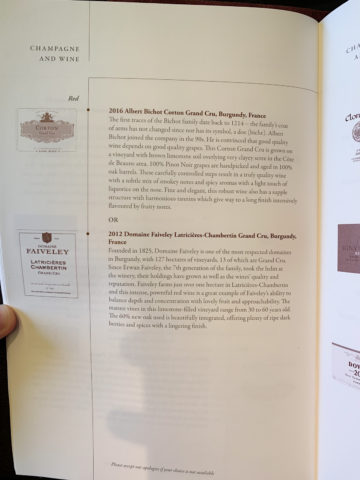 singapore airlines first class 777 300er menu 5