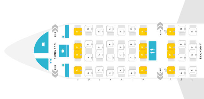 Singapore Airlines neue regional Business Class A350-900 Seat Map