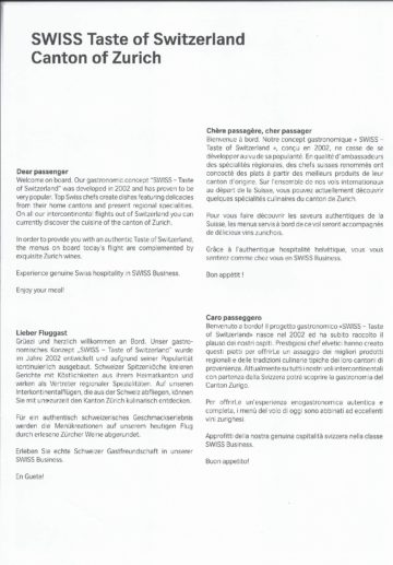 swiss business class menu los angeles zuerich 1