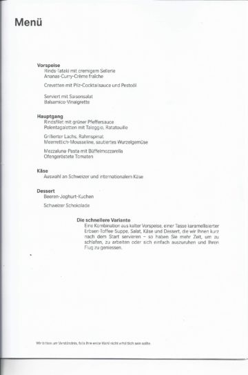 swiss business class menu los angeles zuerich 2