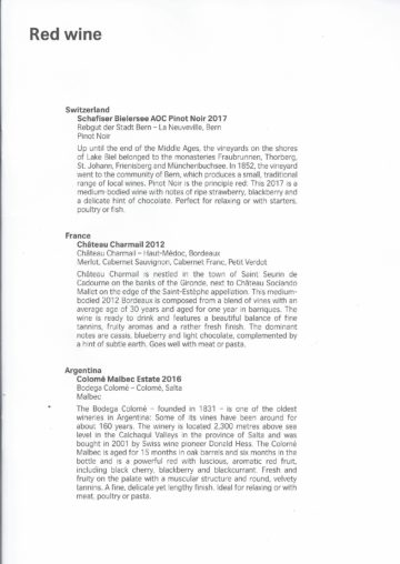 swiss business class menu zuerich los angeles 5 1