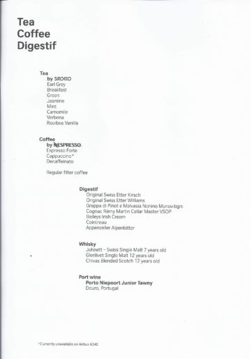 swiss business class menu zuerich los angeles 7