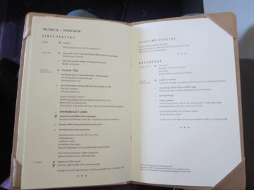 thai airways first class boeing 747 menu 3