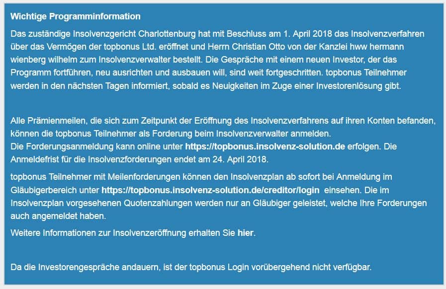 topbonus insolvenzplan