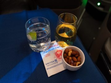united airlines business class boeing 787 10 nuesse getraenke 1